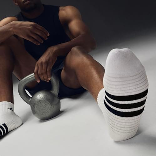 adidas Mens Cushioned Quarter Ankle Socks (3 Pairs) Durable & Comfortable — view 2