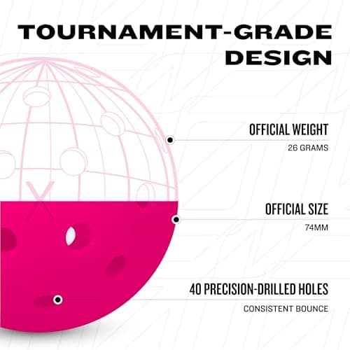 Franklin Sports Outdoor Pickleballs - X-40 Pickleball Balls - USA Pickleball (USAPA) Approved - 12 Pack Outside Pickleballs - Pink - US Open Ball — view 4