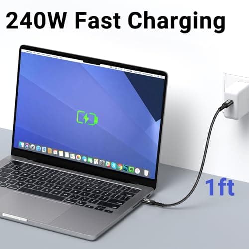 JBTOP 40Gbps USB 4.0 for Thunderbolt 4 Cable 1ft(2packs) 240w USB pd Cable — view 4
