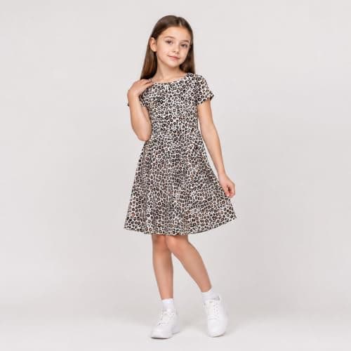 Mud Kingdom Little Girls Summer Dress A-Line Leopard Beige Size 7-8 — view 4
