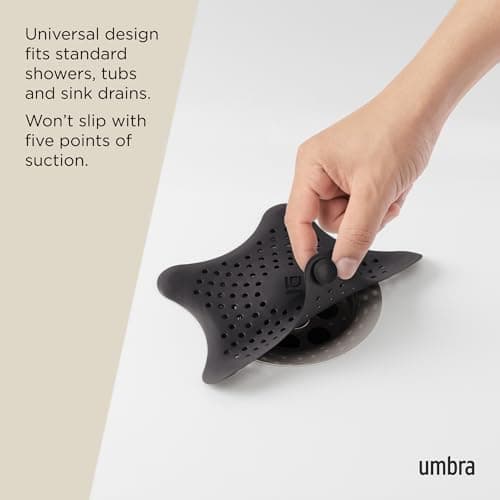 Umbra Starfish Hair Catcher Drain Cover, Black — view 4
