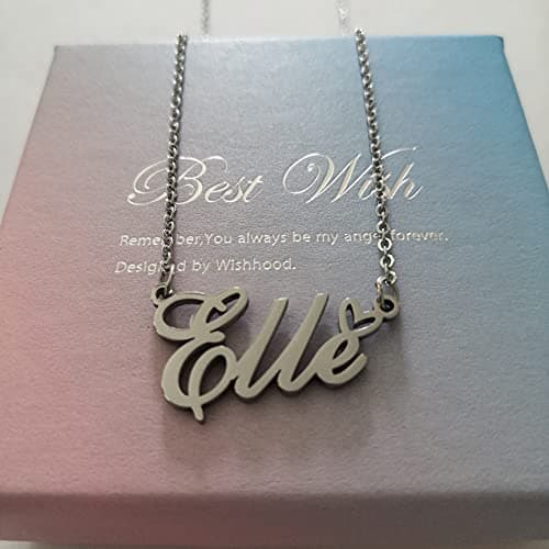 RONKAHSHOW Baby Custom Pendant Name Necklace Customized Personalized with Heart Necklace Best Gift for Women New Year Birthday Mother’s day Christmas wedding Party S — view 2