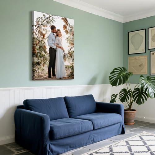 Custom Canvas Prints with Your Photos - Personalized Pictures Print, Customized Photo Gifts, Wall Art Poster Canvas Printing for Wedding, Family, Baby, Pets, Home Office Decor, Wrapped Frame 8x12 — view 2