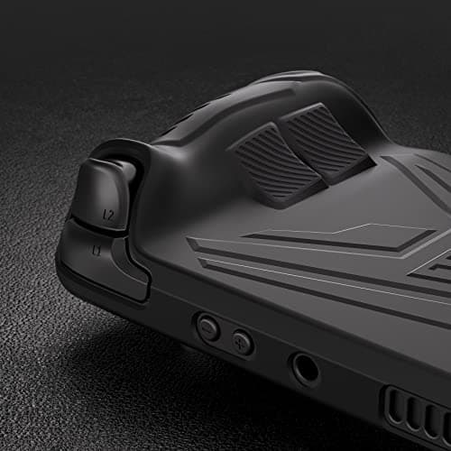 PlayVital Armor Series Protective Case for Steam Deck, Silicone Cover for Steam Deck with Back Button Enhancement Designed & Thumb Gripss - Black — view 3