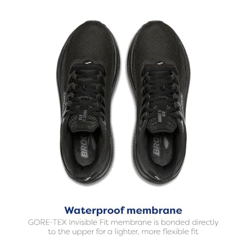 Brooks Men’s Ghost 17 GTX Waterproof Supportive Running & Walking Shoe - Black/Black/Ebony - 10 Medium — view 3