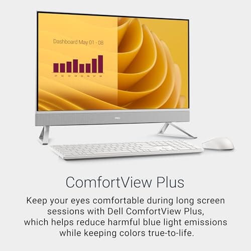 Dell 27 All-in-One Desktop ec27250-27-inch FHD (1920 x 1080) Display, Intel Core 5 Processor 120U, Graphics, 16GB DDR5 RAM, 512GB SSD, Windows 11 Home, Onsite Service - White — view 4