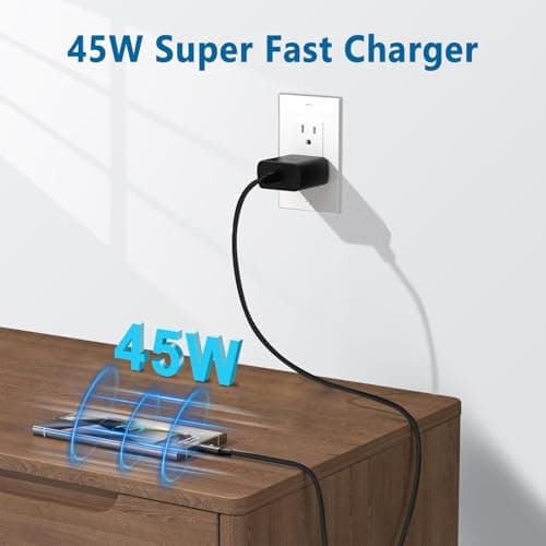 45W USB-C Charger, Super Fast Charger Type C for Sam Sung Galaxy S24 Ultra/S24/S24+/S23 Ultra/S22+/S22 Ultra/S23/S23+/S22 with 5.9FT Cable 2 Pack Chargers — view 2
