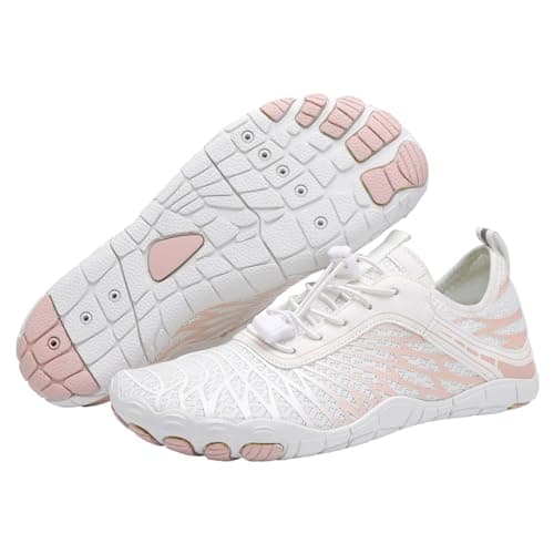 HF Cloud Stride Shoes Women Slip On Walking Sneakers Wide Toe Box Hike Barefoot Sneakers Healthy & Non-Slip HF Cloud Stride Barefoot Shoes Women Lightweight Hiking Footwear for Womens Mens A-White — view 2