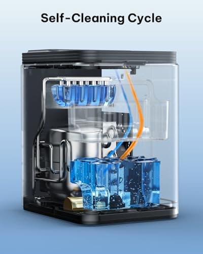 Silonn Ice Maker Countertop, 8 Ice Cubes in 6 Mins, 26.5 lbs/24H, 2 Bullet Ice Sizes, Self-Cleaning Bullet Ice Maker, Portable Ice Machine for Kitchen, Party, Office, and RV Camping — view 5