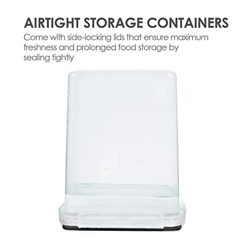 Vtopmart Large Pantry Food Storage Containers, 4 Pcs 5.2L/176oz, Black — view 4