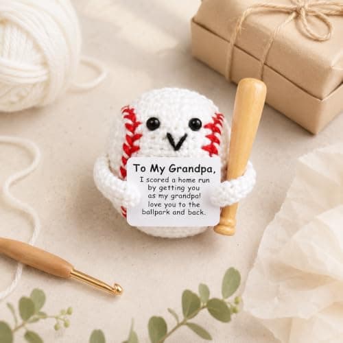 YACO STORE Grandpa Gifts for Father Day, Birthday Gifts for Grandpa, Positive Handmade Crochet from Granddaughter and Grandson — view 5
