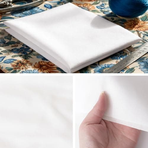JOSNAAN 59” Wide White Fabric by The Yard, Premium Cotton Blend Cloth, Lightweight, Durable, Wrinkle-Resistant, for Cloth, Decor and DIY (White, 1 Yard) — view 2