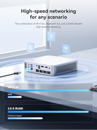 MINISFORUM Elite Mini M1-1295 Mini PC, Intel Core i9-12950HX (16C/24T, Turbo up to 5.0GHz), 32GB RAM 1TB SSD, HDMI 2.1/DP 1.4/USB-C, LAN 2.5GbE, 4X USB-A, Wi-Fi 6E, BT 5.2 — view 2