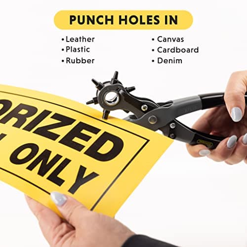 General Tools Leather Hole Punch Tool - 6 Multi-Hole Sizes for Leather, Rubber, & Plastic - Hobbies & Crafts 8.5 inches — view 3