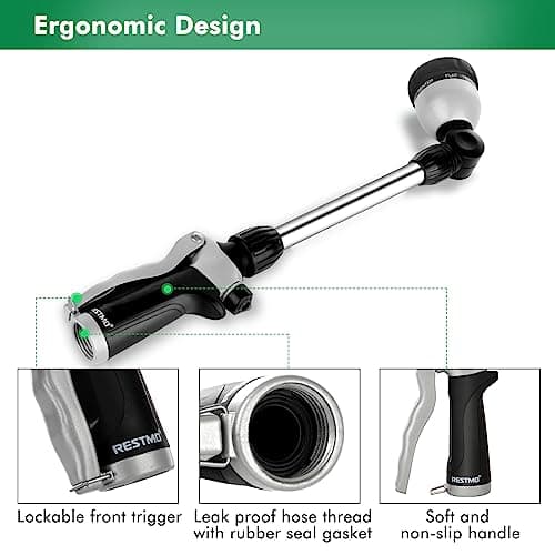 RESTMO Heavy Duty Metal Hose Wand, Watering Wand for Garden Hose — view 3
