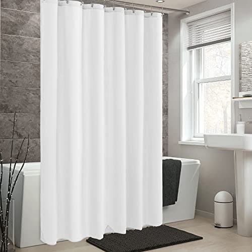 ALYVIA SPRING Waterproof Fabric Shower Curtain Liner with 3 Magnets - Soft Hotel Quality Cloth Shower Liner, Light-Weight & Machine Washable - Standard Size 72x72, White — view 5