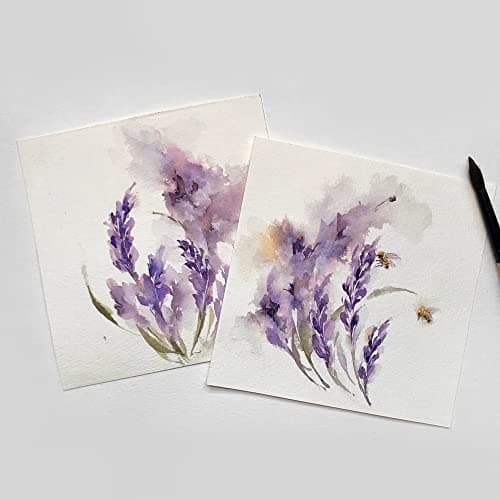 2 Packs Tearable Square 10X10 cm 300gsm Portable Watercolor Paper Pad Journal 40pgs (20 Sheets Front Back 2 Textures) Travel Size for Calligrapher Watercolour Sketch Book Notebook White — view 5