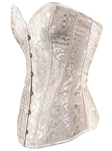 HNGHOU Women's Bustier Corset Top Plus Size Satin Waist Cincher Overbust Bustiers, Apricot-2, 4X-Large