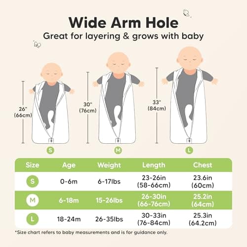 2-Pack Baby Sleep Sacks, Zipper Wearable Blanket - 100% Organic Cotton 0.5TOG, Soft Lightweight Toddler Sleeping Sack 6-12 months, Easy to Wear Newborn Swaddles Sleepsack (Ecru, M) — view 5