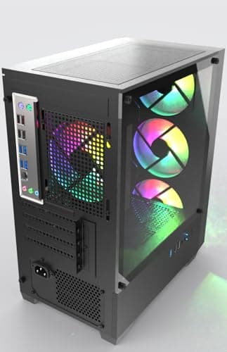 DeXwtzfn Gaming PC, i5 CPU Up to 3.6 GHz, Integrated Graphics Card, 256GB SSD, 8GB RAM, RGB Fansx4 for Desktop PC, WiFi 6 BT 5.3, Win11 (i5 CPU/8G/256GB) — view 6