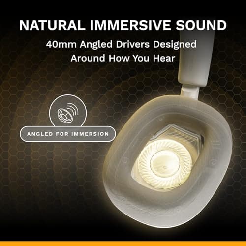 GLORIOUS GHS Eternal - Stereo Gaming Headset for PC, PS5, PS4, Xbox, Switch - Custom Tuned Angled Drivers, Adjustable Crystal Clear Detachable Mic, 3.5mm - Durable, All Day/Night Comfort - White — view 2