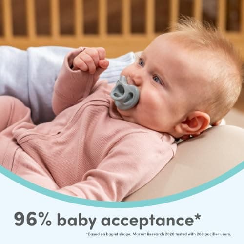 NUK 100% Silicone Comfy Orthodontic Pacifiers, 0-6 Months, Blue Fashion, Timeless Collection, 5 Count — view 3