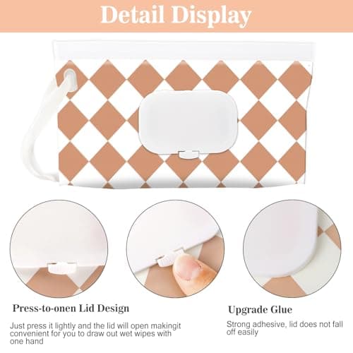 FEBSNOW 4Pcs Baby Wipe Dispenser Holder, Portable Refillable Wet Wipe Pouch — view 3