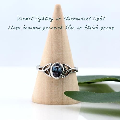 Silvershake Created Color Change Alexandrite White Gold Plated 925 Sterling Silver Triquetra Celtic Knot Ring Size 9.5 — view 5