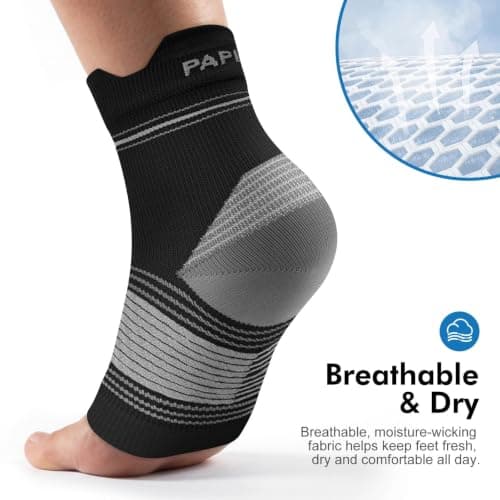 Plantar Fasciitis Sock (6 Pairs) for Men and Women, Ankle Brace Compression Socks with Arch Support for Achilles Tendonitis, Heel Pain, Swelling & Arthritis Relief, Black, Large — view 5