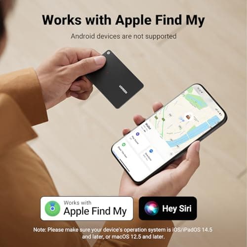 UGREEN FineTrack Slim Smart Finder Compatible with Apple Find My (iOS Only), 1.7mm Ultra-Slim Wallet Finder, IP68 Waterproof Rechargeable Bluetooth Tracker Card for Wallet, Key, Luggage Tags
