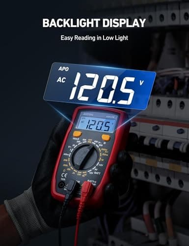 AstroAI Digital Multimeter Tester 2000 Counts with DC AC Voltmeter and Ohm Volt Amp Meter; Measures Voltage, Current, Resistance, Continuity and Diode, Black — view 4