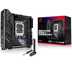 ASUS ROG Strix B760-I Gaming WiFi - Placa Base Intel B760 (LGA 1700 Mini ITX, 8+1 DrMOS, DDR5 hasta 7600 MT/s, PCIe 5.0, Dos Ranuras M.2, WiFi 6E, USB 3.2 Gen 2x2 Type-C y Aura Sync RGB), Negro