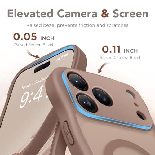 CAPRARO Magnetic for iPhone 17 Pro Max Case for Women Girls, Upgraded [Full Camera Protection] [Compatible with MagSafe] Cute Wave Translucent Matte Phone Case for iPhone 17 Pro Max, Brown — view 6