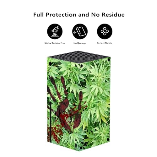 PlayVital Blood Handprint Weeds Custom Vinyl Skins for Xbox Series X, Wrap Decal Cover Stickers for Xbox Series X Console Controller — view 2