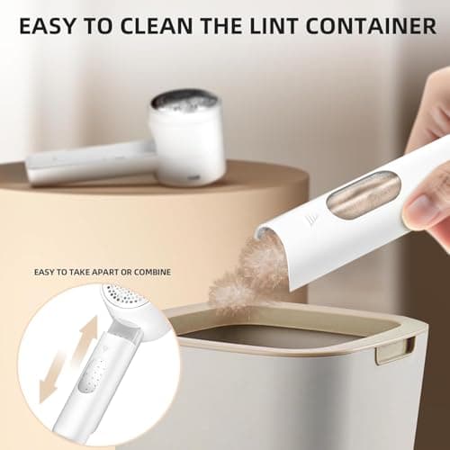 Fabric Shaver, Lint Remover Rechargeable, Electric Portable Sweater Defuzzer with 3 Speeds, 6 Leaf Blades, Digital LED Display to Remove Pilling for Sweater, Clothes, Couch, Blanket, Furniture — view 5