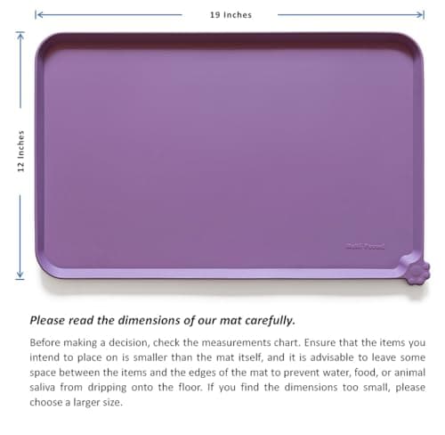 Hoki Found Silicone Pet Food Mats Tray - High-Lips Pet Dog Cat Bowl Mats - Pet Feeding Mat - Waterproof Dog Cat Food Mats -Pet Water Mats for Floors - Amethyst — view 4