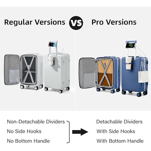 Hanke 28 Inch Checked Luggage with Cup Holder and USB Ports, Top Opening Hard Shell Suitcase with Wheels, Aluminum Frame Large Trunk Luggage with Foldable Divider & TSA Lock for Travel, Bamboo Green — view 10