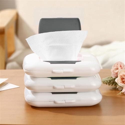 Gray Wipes Dispenser Travel Wipe Holder Reusable Wet Wipe Container Box,Grab Hanging Dispensers Refillable Wipe Case Safe Wet Storage Diaper Wipe Holders Wipe Holders — view 2