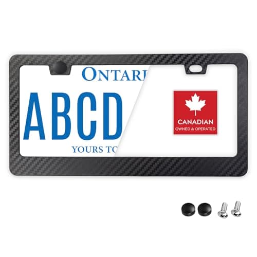StandardAutoPart Silicone License Plate Frame – Rust-Proof, Rattle-Proof, Weatherproof Cover & Bracket Holder for Front/Rear US & Canada Standard Car Plates (Carbon Fiber Black Edition, Pack of 1)