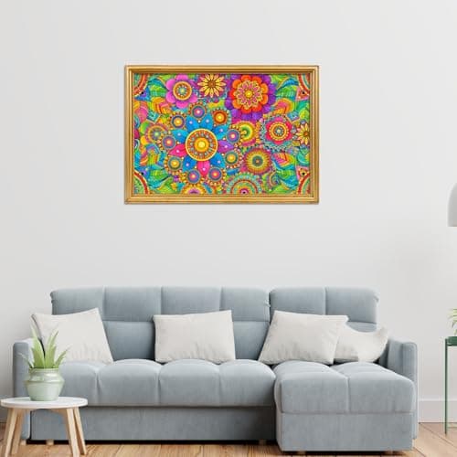 Penitue 2pcs Jumbo Mandala Coloring Posters, 100x60cm/39.37x23.62in Large Motivational Coloring Posters Giant Poster for Kids Adults Teens Art Craft Wall Party Supplies (Style 2) — view 6