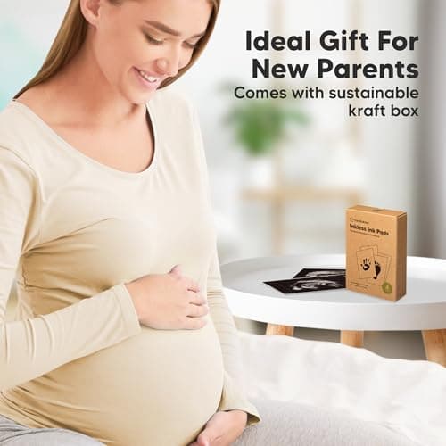 4pk Inkless Baby Hand and Footprint Kit, Mess Free Ink Pads (Jet Black, R) — view 8