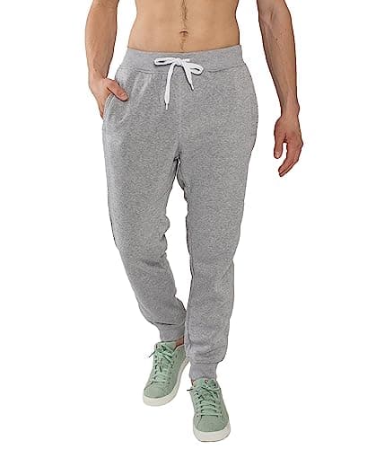 Southpole Men's 1570 Basic Active Fleece Jogger Sweatpants, Heather Grey a, Small