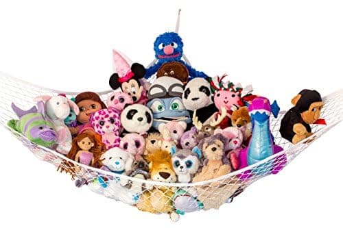 Lilly's Love Large Stuffed Animal Net Hammock for Plushie Toys | Corner Hanging Organizer for Your Teddy and Stuffy Collection | Easy to Hang w/Included Anchors & Hooks (White) — view 3
