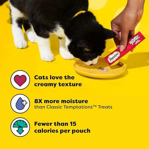 Temptations Creamy Puree Squeezable Lickable Cat Treats, Wet Cat Treats with Beef Liver, 0.42 oz. Tubes, 4 Count, Pack of 11 (44 Total) — view 4
