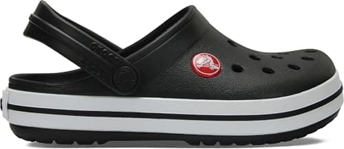 Crocs Unisex-Child Crocband Clogs, Kids and Toddler Shoes, Black/White, 12 Little Kid — view 3