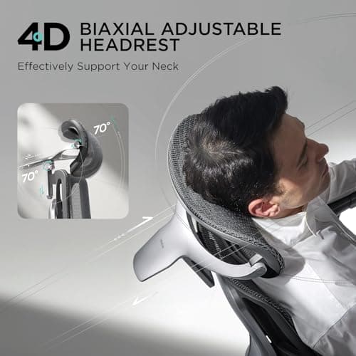 Hbada E3 Pro Ergonomic Office Chair, Big and Tall Office Chair - with 3-Zone Dynamic Lumbar Support, 4D Adjustable Headrest, 6D Adjustable Armrest, Black — view 5