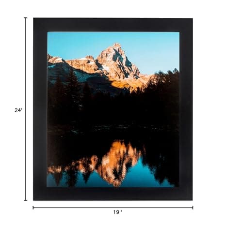 ArtToFrames 19x24 inch Satin Black Picture Frame, 2WOMFRBW26079-19x24 — view 9