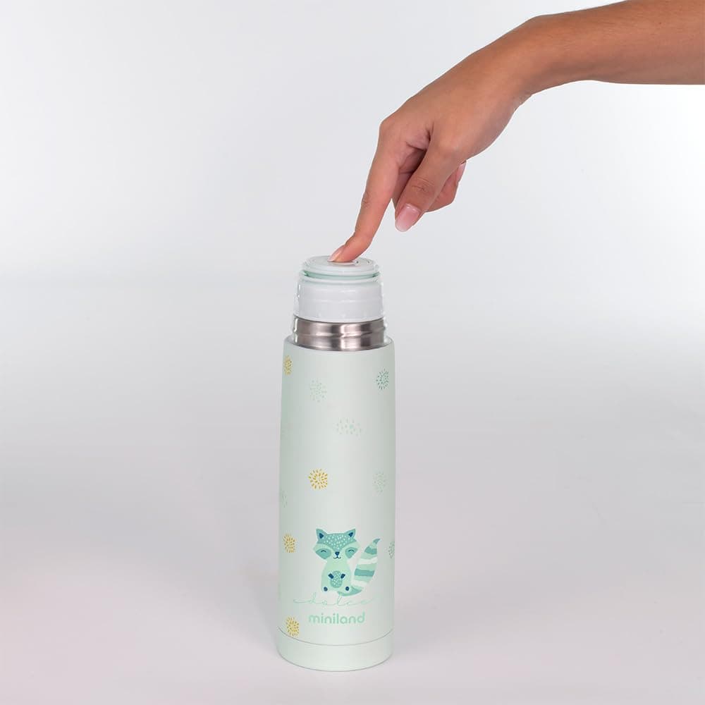 Miniland Termo Bebé para Líquidos 500 ml de Acero Inoxidable, Mantiene Temperatura más de 24h Frío y Calor, Cierre Hermético y Sistema Antigoteo | Mint — view 2