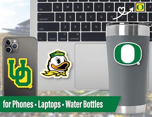 Oregon Ducks Stickers Decals Bundle Vinyl for Water Bottle Car Helmet 14 Pc — view 3
