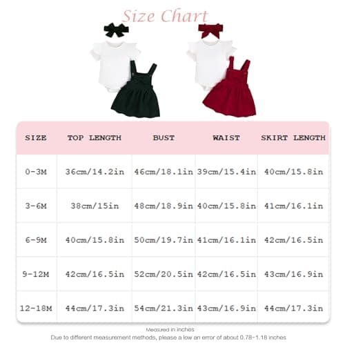 LUJENGEFA Toddler Baby Girl Short Sleeve Ribbed Top Bow Overall Dresses Suspender Skirt 3Pcs Outfits Clothes Set Red 12-18 months — view 6